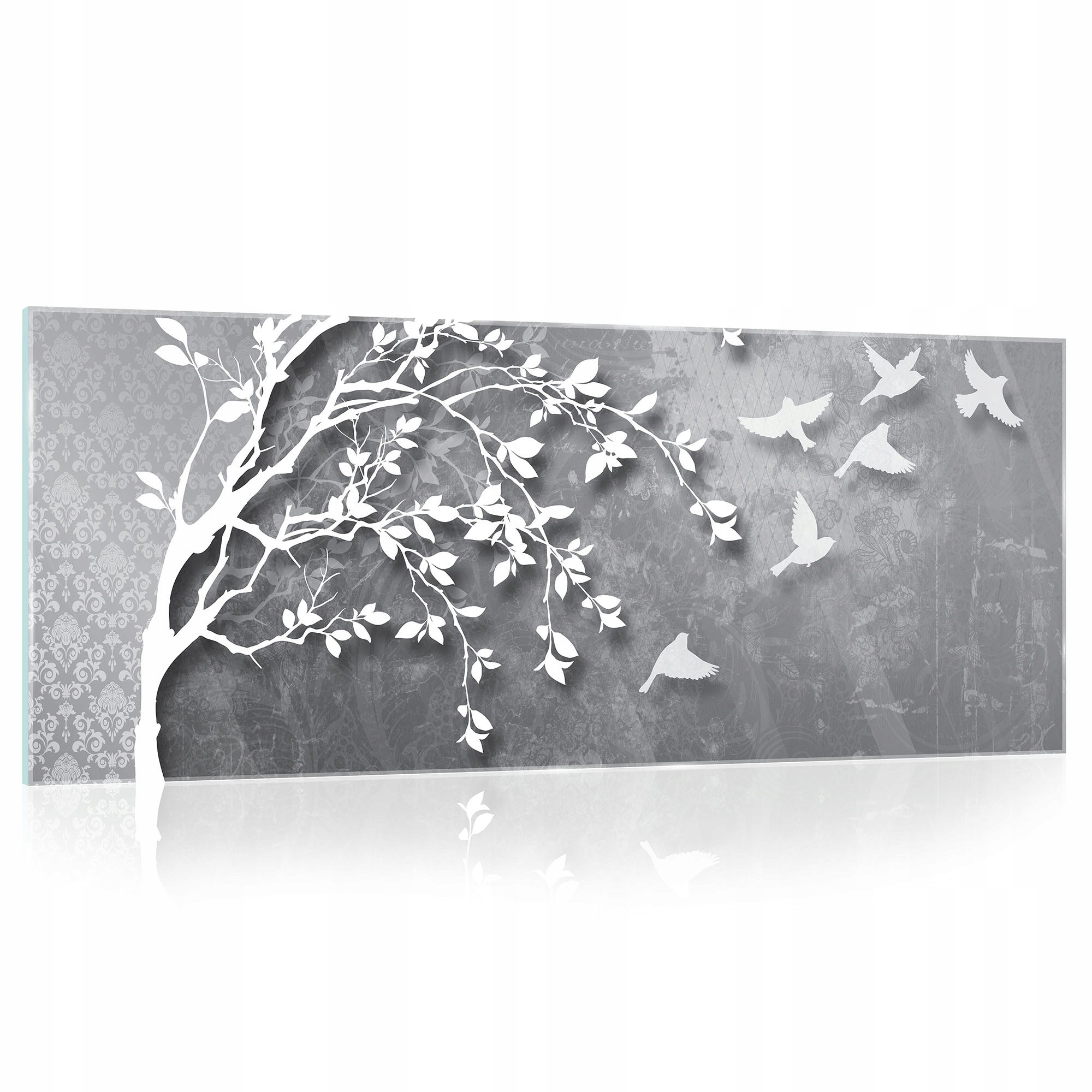 Sklenený Obraz Na Skle Drevo Listy Motýle Do Kúpeľne Kuchyne 125x50