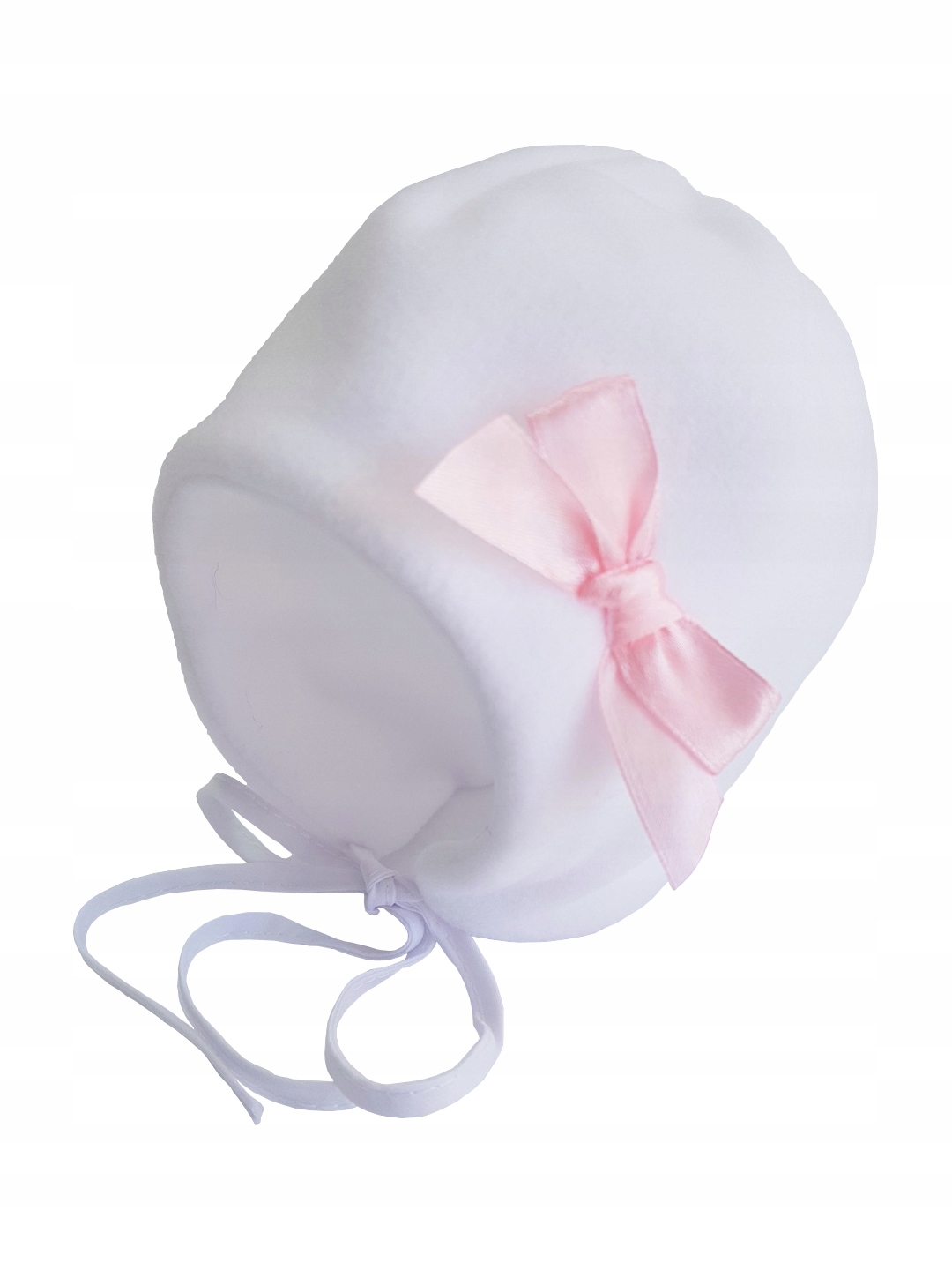 Czapeczka polarowa biała chrzest ZUZA 44-46