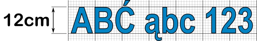 Wodoodporne naklejki napisy LITERY / CYFRY samoprzylepne 12 cm Stan opakowania oryginalne