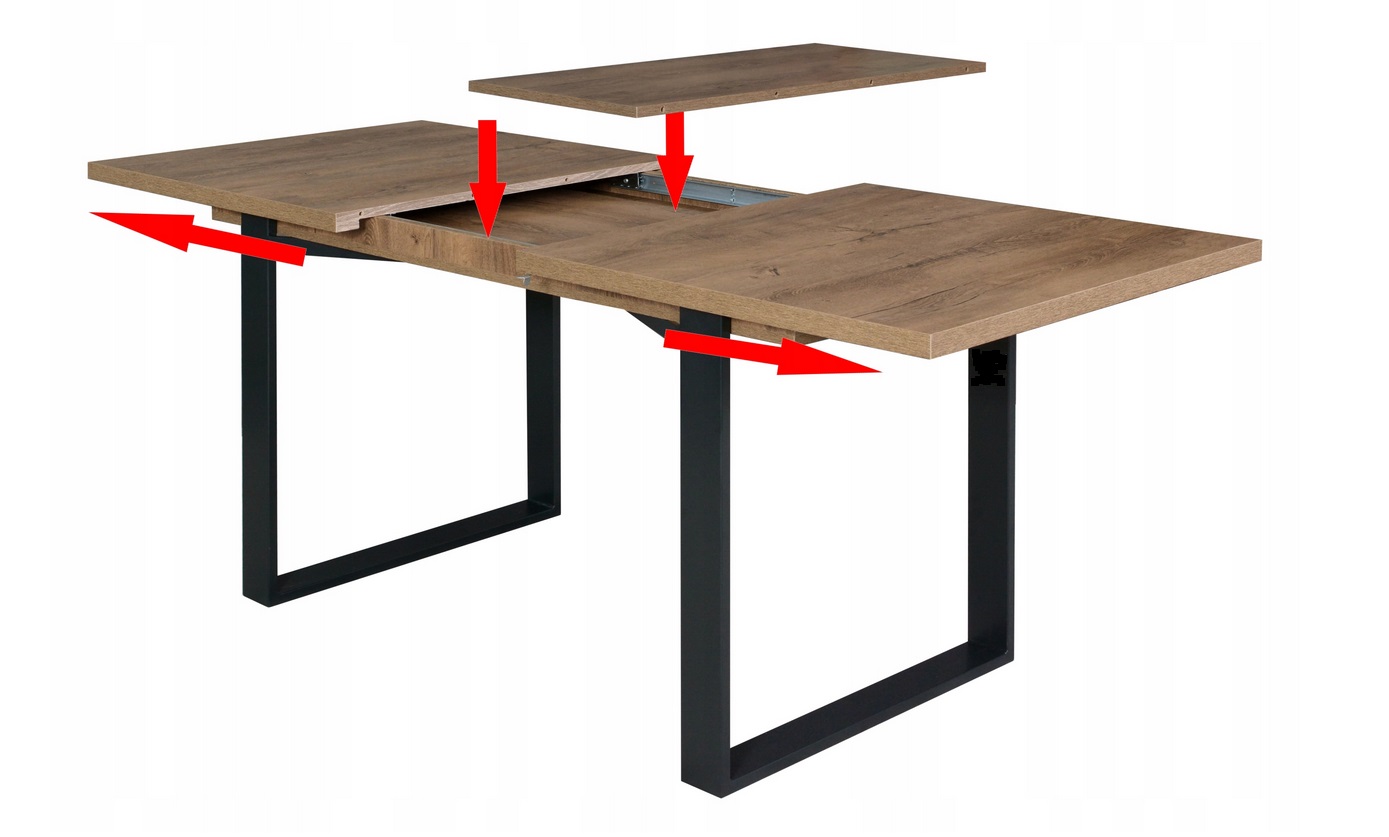 Stół Industrialny Rozkładany Metalowe Nogi Marka Łuk-Pol