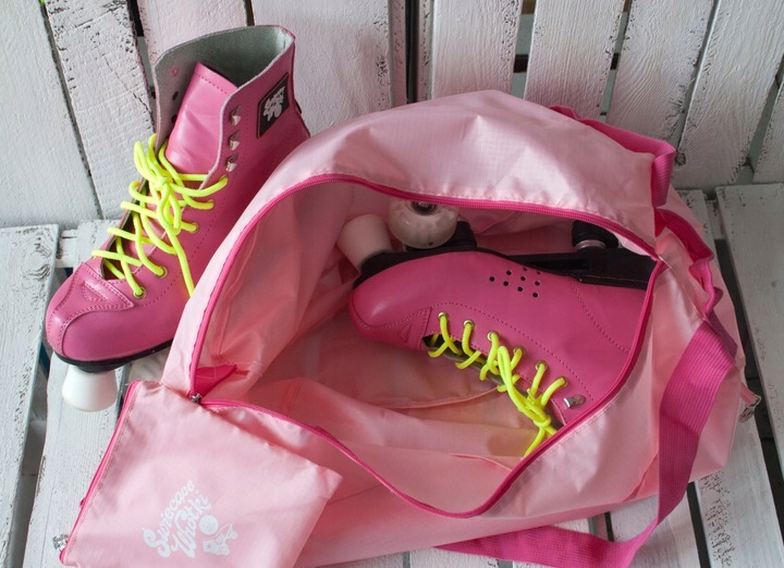 Torba ŚWIECĄCE WROTKI, plecak 2w1, różowy Płeć uniseks