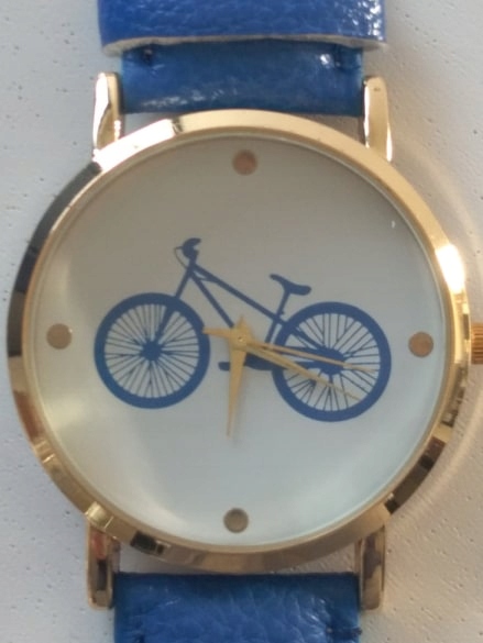 

Zegarek na rękę rower niebieski pasek prezent
