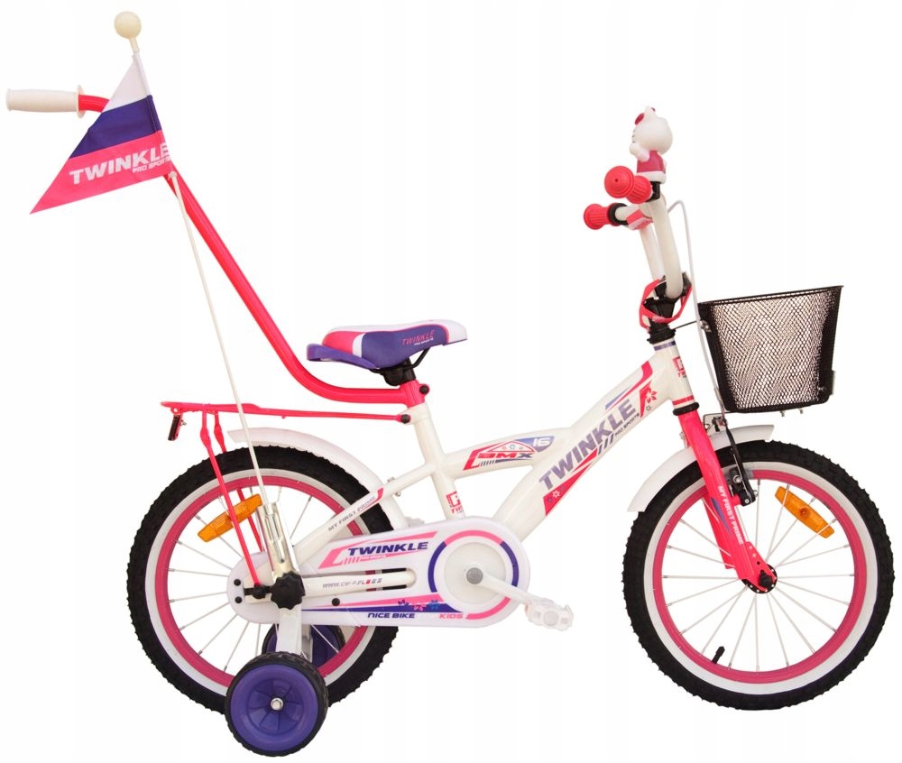 Rower dziewczęcy na kołach 16" Twinkle Girl Pro Sports