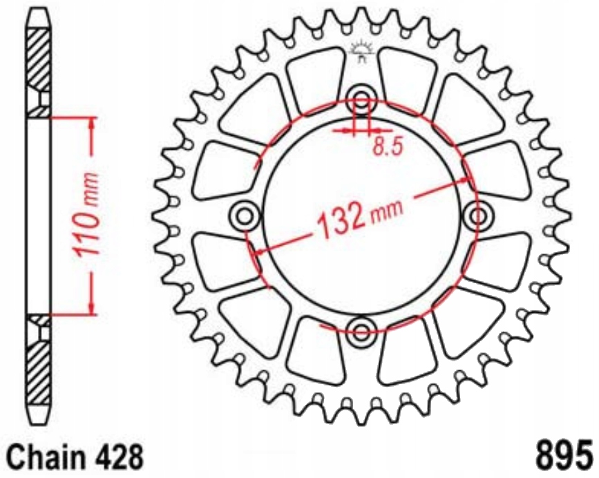 Zadní ozubené kolo Jt A895 47-48Z Ktm Sx 85 03-20