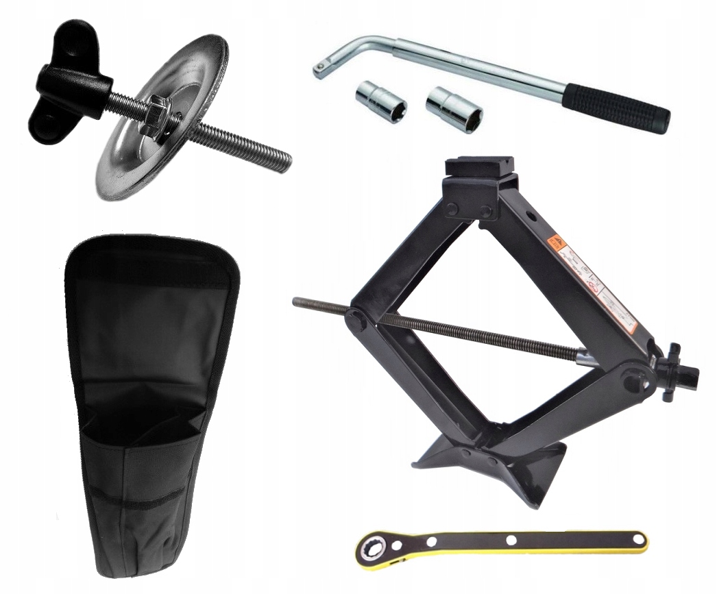 КОМПЛЕКТ: 2T ДОМКРАТ + ЧОХОЛ, ГАЙКОВИЙ КЛЮЧ, КРІПИЛЬНИЙ ГВИНТ