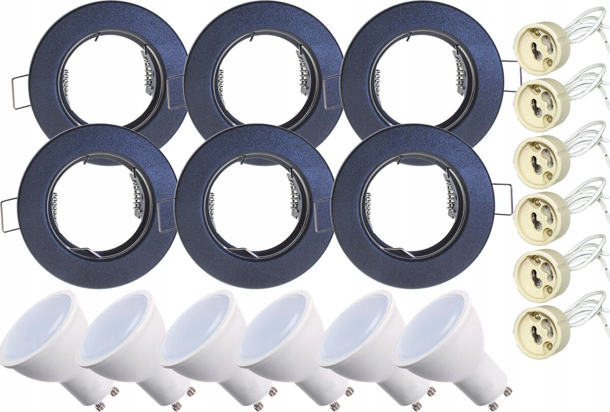 

Zestaw 6x Oprawa Halogenowa Grafit Okr Led GU10