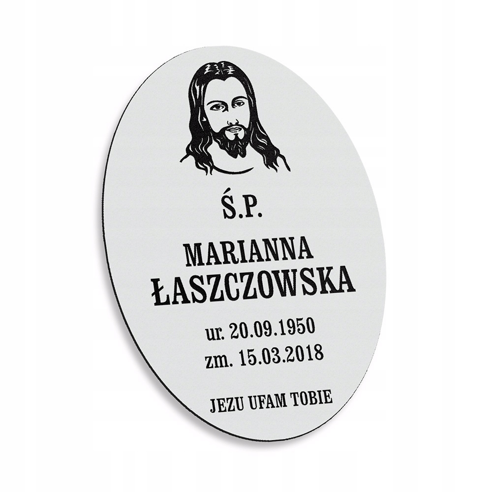 TABLICZKA NAGROBNA NAGROBKOWA ODPORNA NA WARUNKI Wysokość produktu 14.4 cm