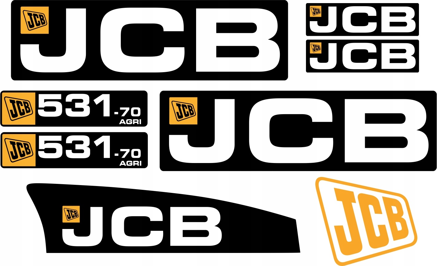 NAKLEJKI JCB 531-70 AGRI LAMINOWANE ŁADOWARKA