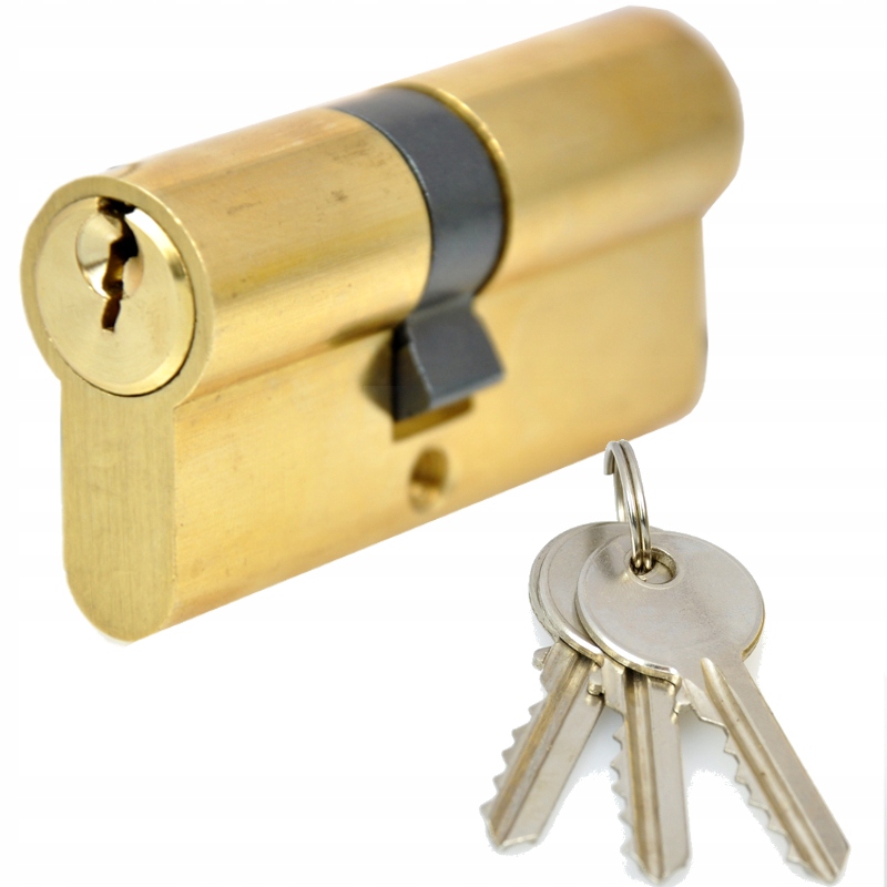 

Wkładka Bębenkowa Drzwiowa 30/40 mosiądz 3 Klucze