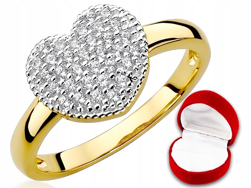 

Okazałe Serce Swarovski Złoty pierścionek pr333 14