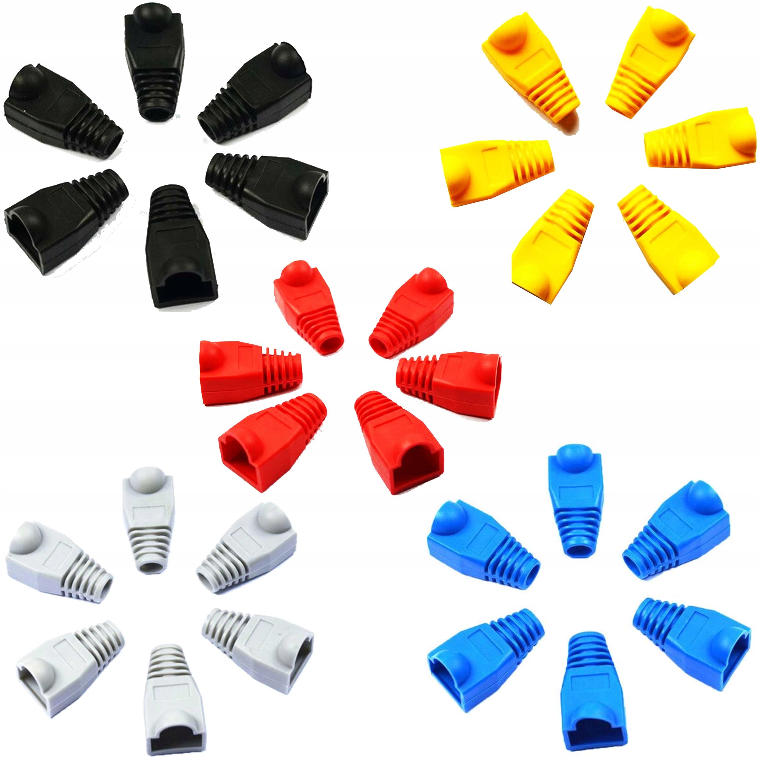 50 SZT. OSŁONKI WTYCZEK RJ45 MIX KOLORÓW Rodzaj Wtyki RJ45