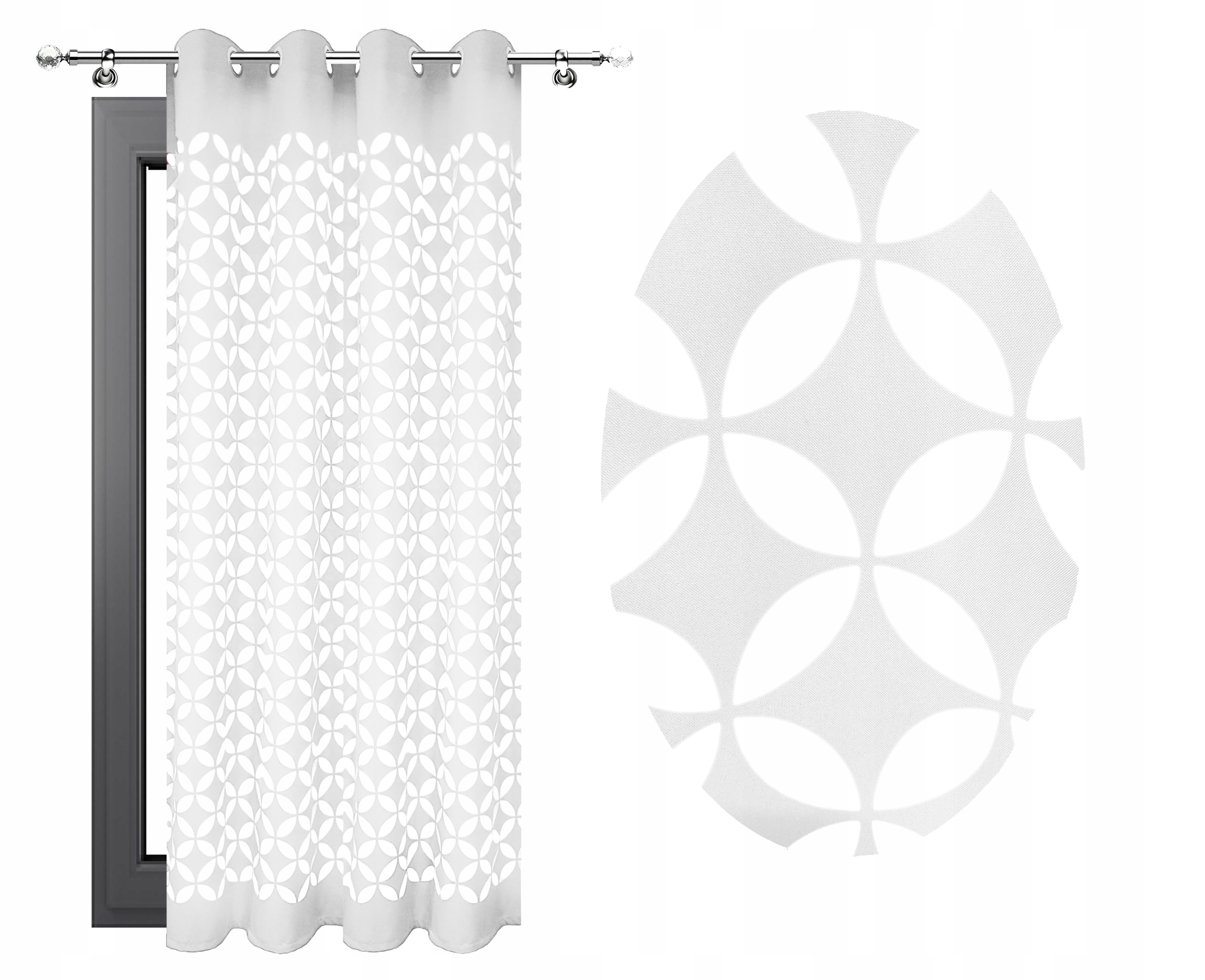 

Zasłony 3D Wycinane Laserowo 140x250 Ażurowe Stars