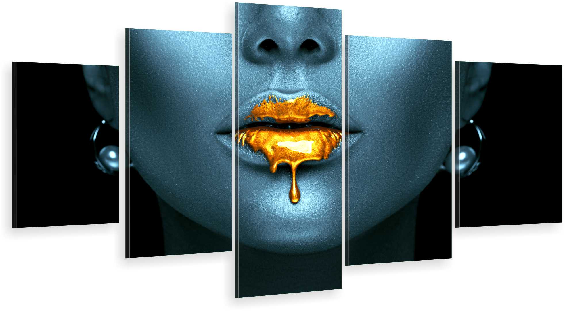 

Tryptyk 5-CZĘŚCI Obraz Do Salonu Kobieta Usta Hit