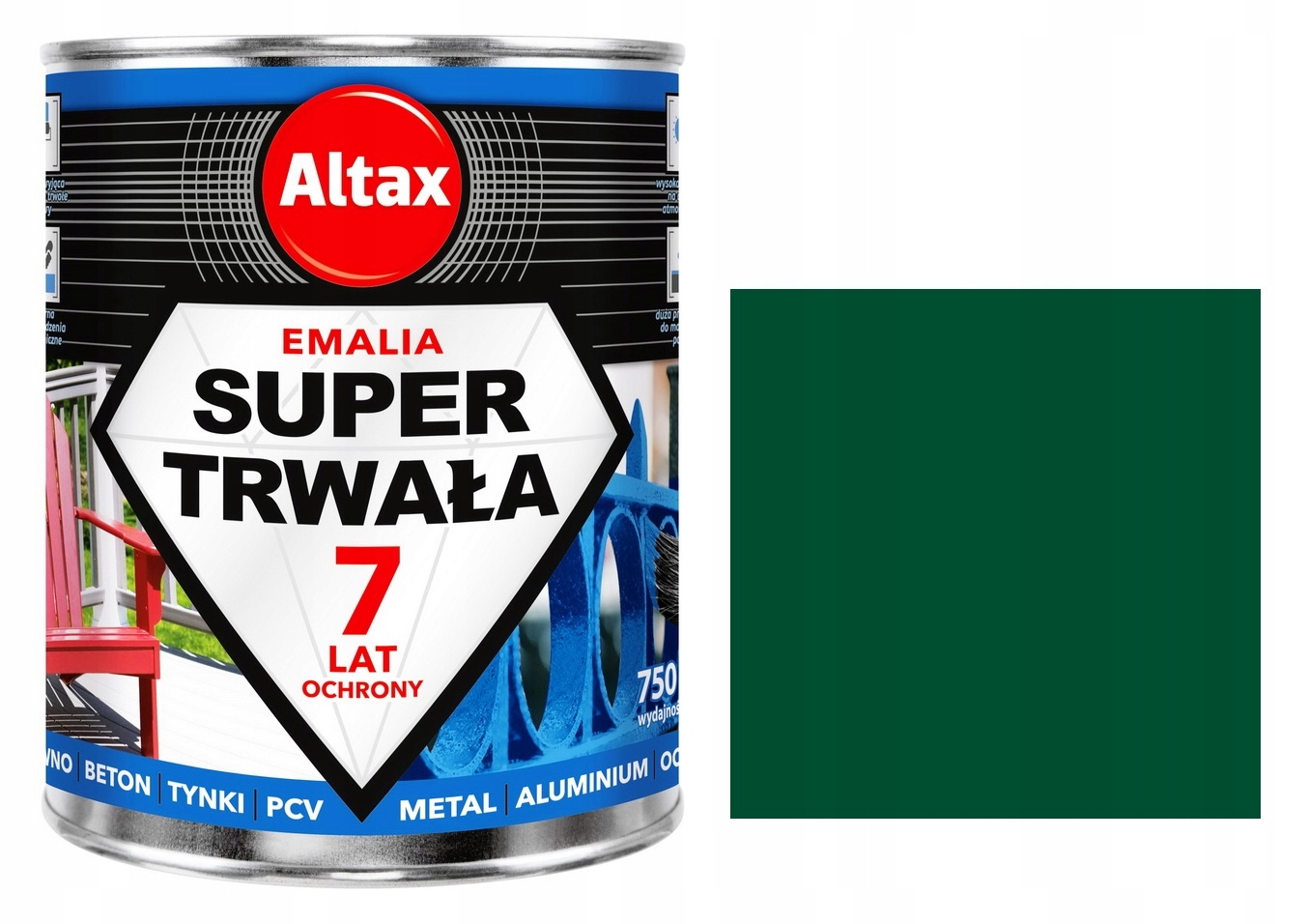 

Altax Emalia Trwała 0,75L Farba Zielony