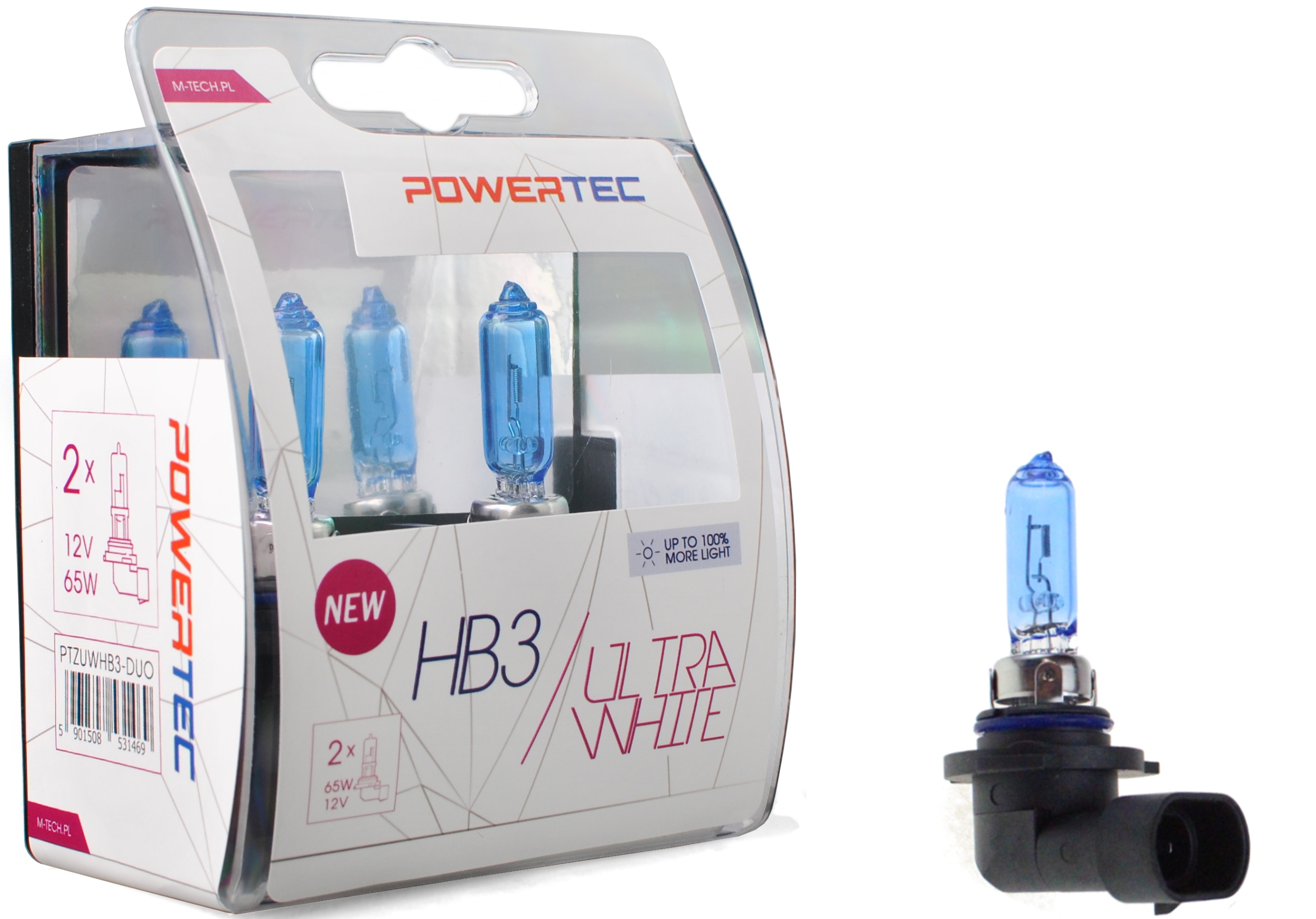 

Żarówka Powertec Cool Blue UltraWhite HB3 12V+100%