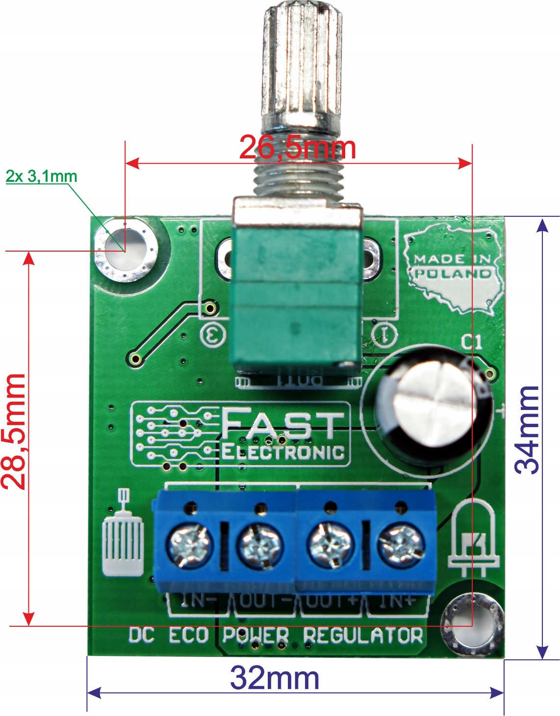 Regulator obrotów Ściemniacz LED PWM 12V 7A Kod producenta Reg ECO 7A