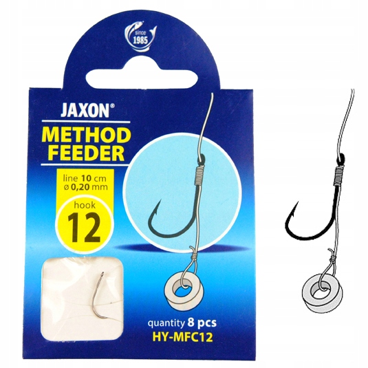 

8szt Haczyki Method Feeder przypon Jaxon gumka 12