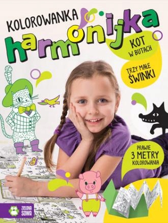 kolorowanka harmonijka trzy małe świnki kot w but