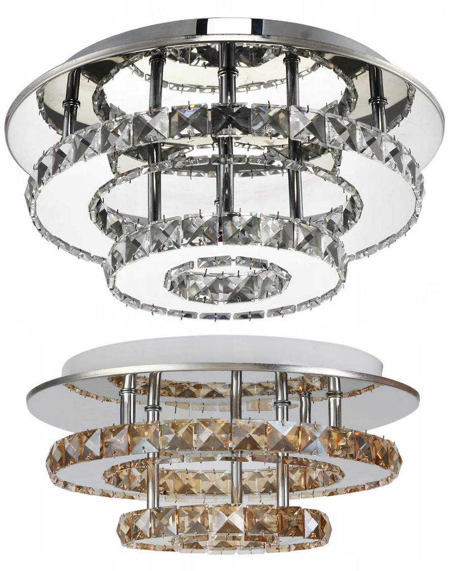 

Lampa Sufitowa Kryształ Okrągła Plafon Glamour 20W