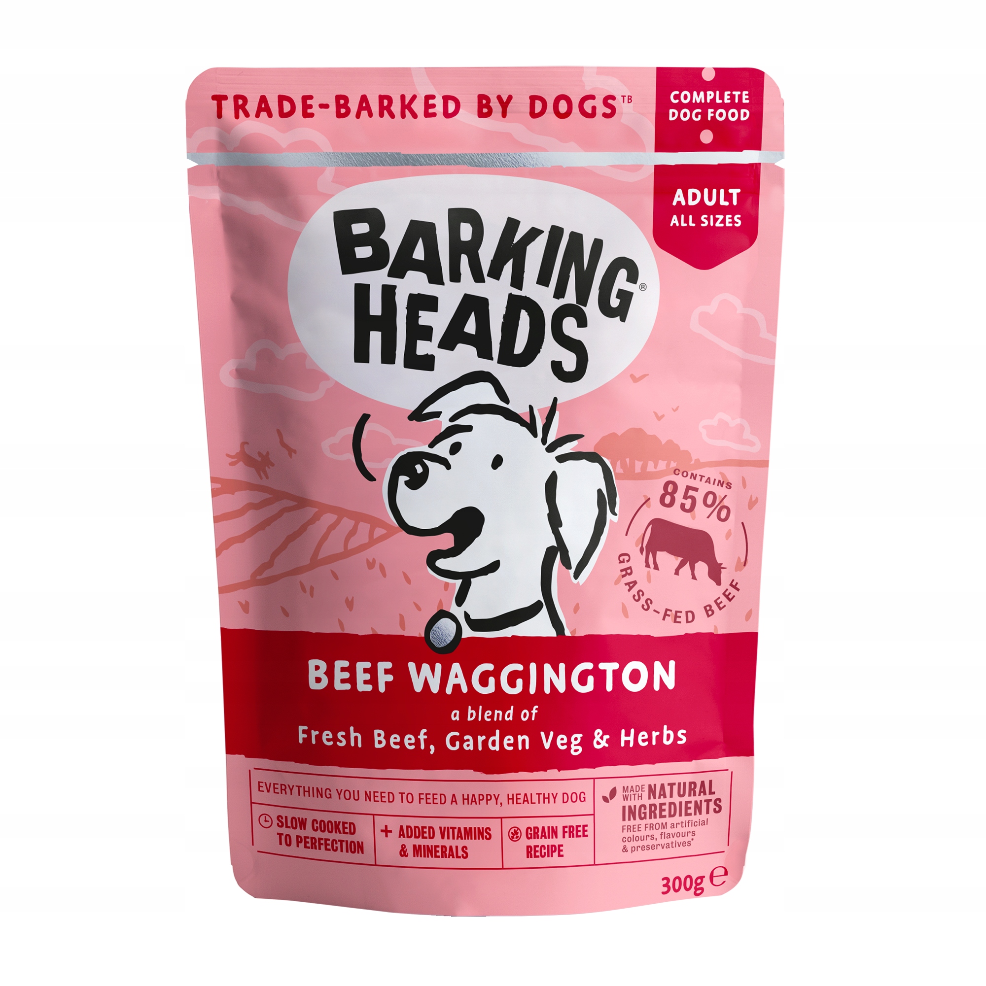 Levně Barking Heads krmivo mokré hovězí maso 0,3 kg