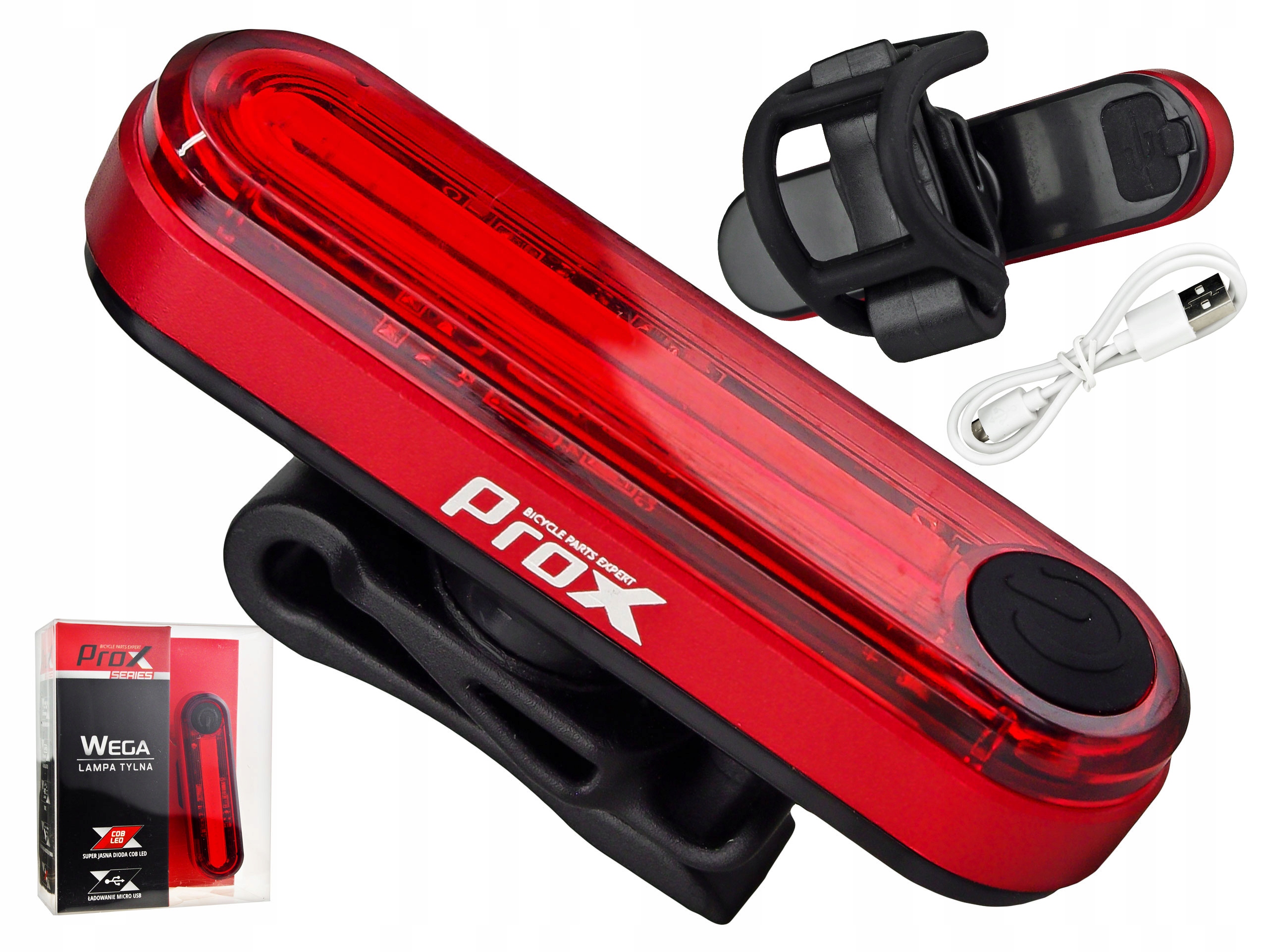 

Tylna Lampka Prox Wega Cob Led 6 Trybów 40 LM Usb