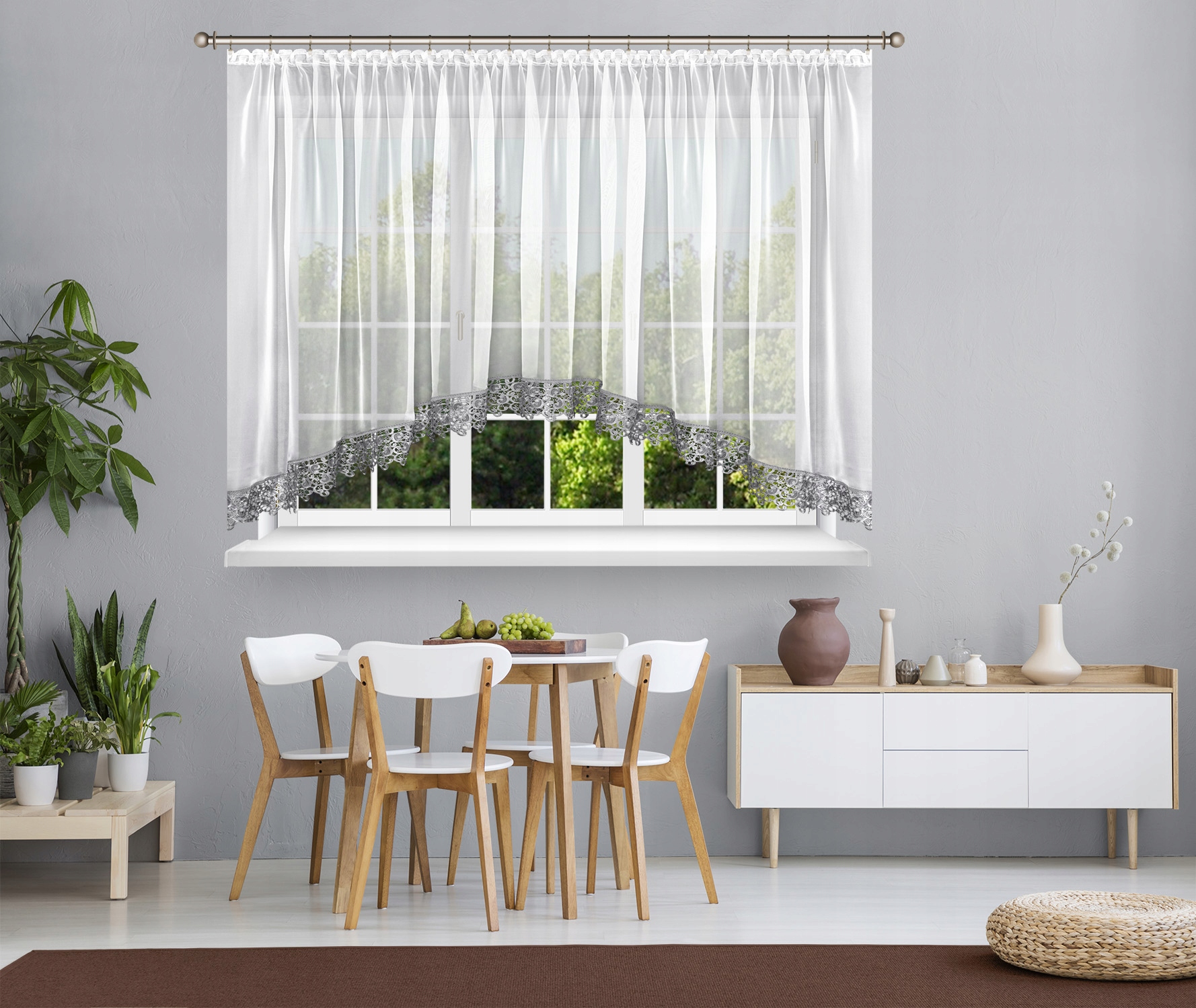 

Firana Woalowa Z Szarą Gipiurą, 300x170