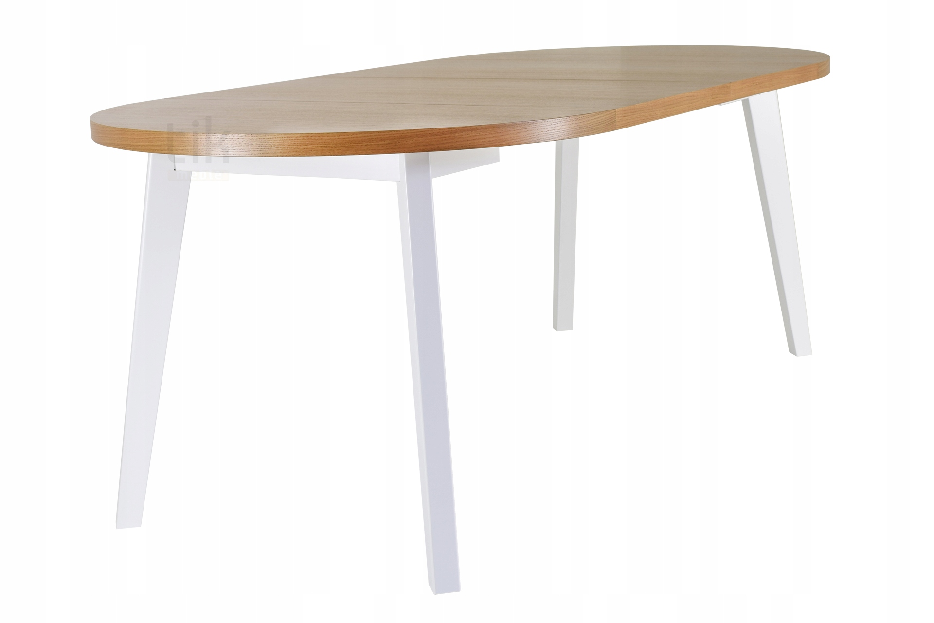 Stół okrągły S-84BI 90/2X50 rozkładany nogi białe Głębokość mebla 90 cm