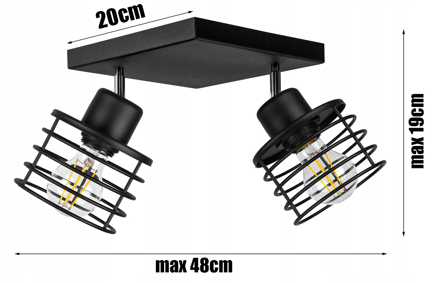 LAMPA SUFITOWA PLAFON ŻYRANDOL EDISON LOFT LED Marka Glimex