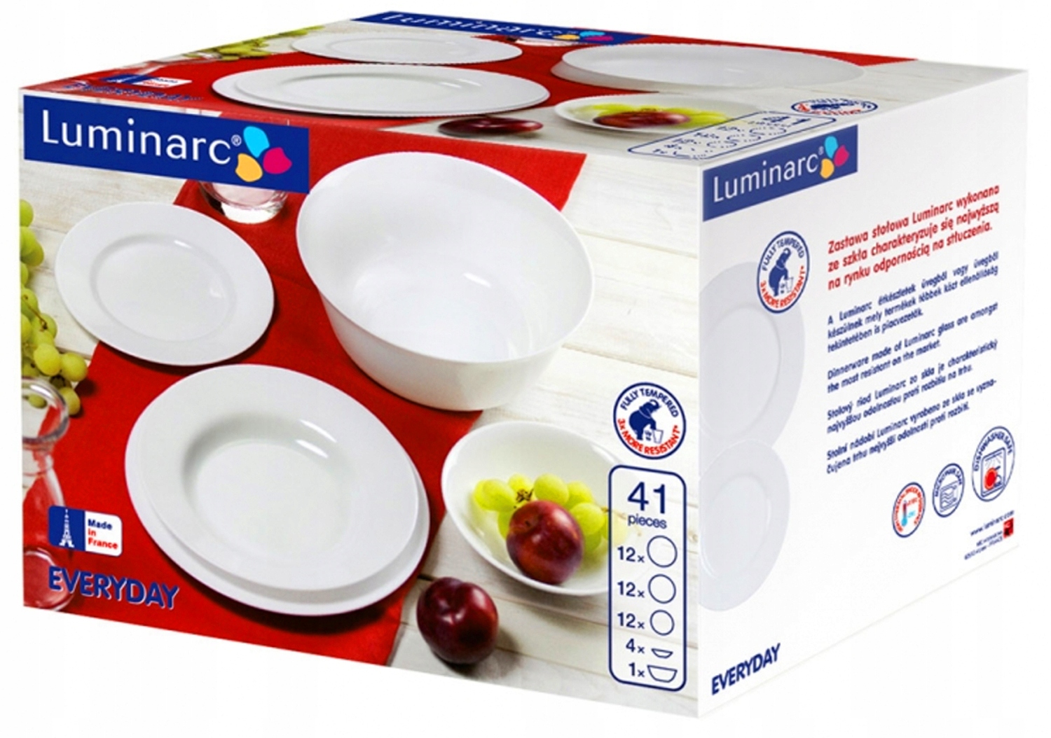 

Luminarc zestaw talerzy 12 osób Every Day 41 el.