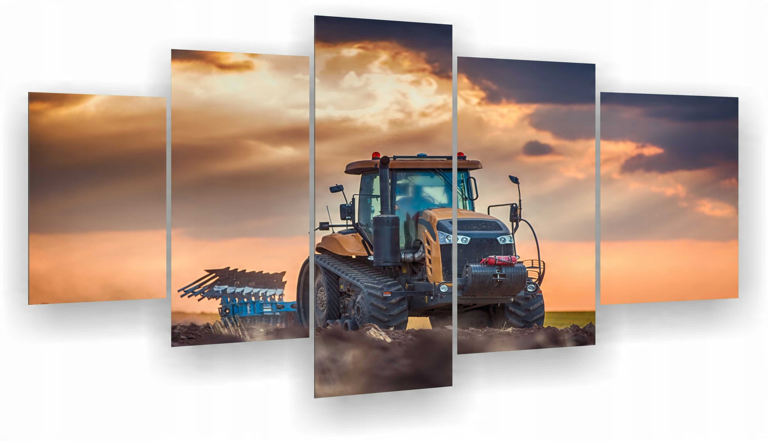 

Tryptyk 5CZĘŚCI Na Ścianę Traktor Żniwa Pole Wzory