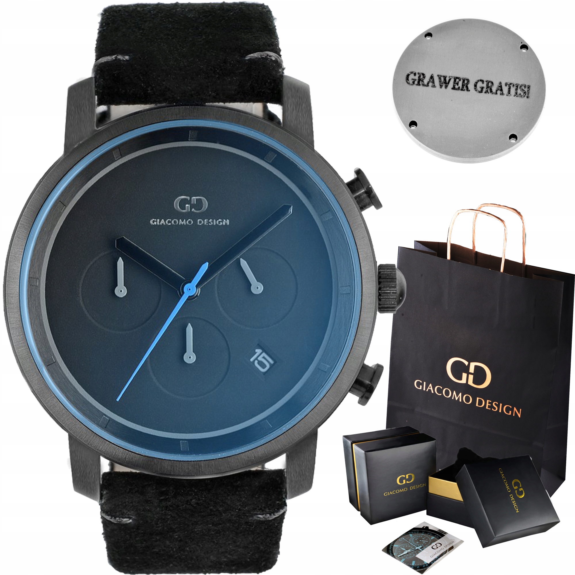 

Zegarek Męski Giacomo Design GD11 3 Wzory!