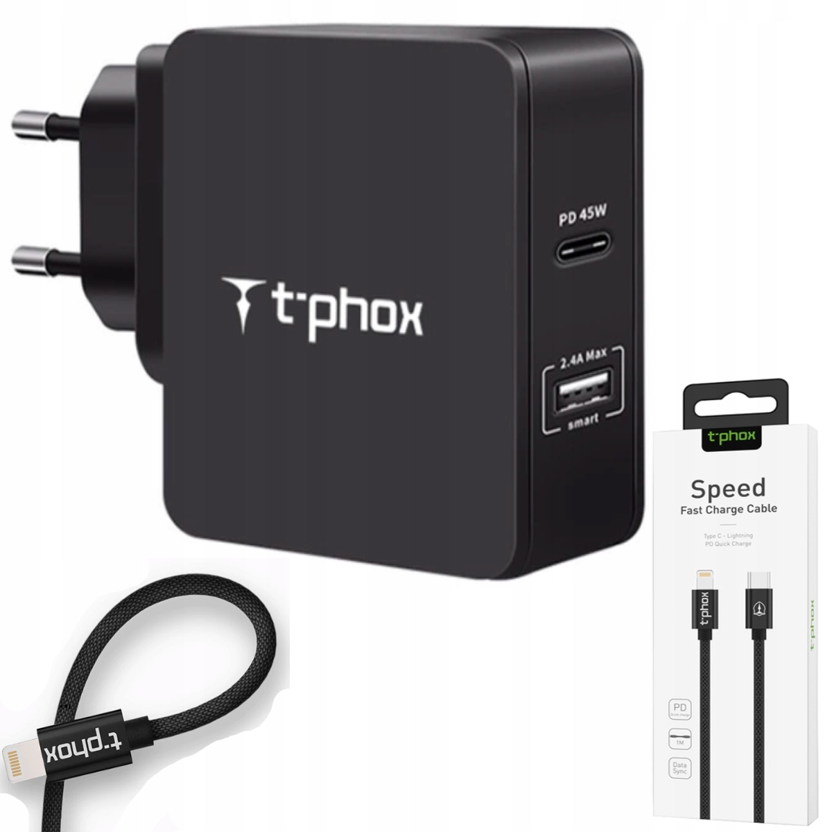 

T-phox Ładowarka Usb-c Pd Kabel Do iPhone X Xs Xr