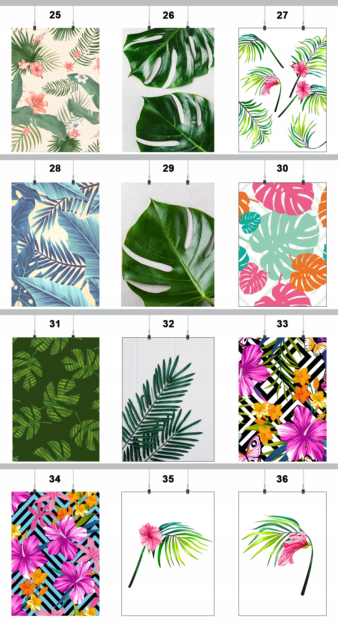 PLAKAT LIŚĆ LIŚCIE ROŚLINY 59x42CM MAT 78 WZORÓW Szerokość produktu 42 cm