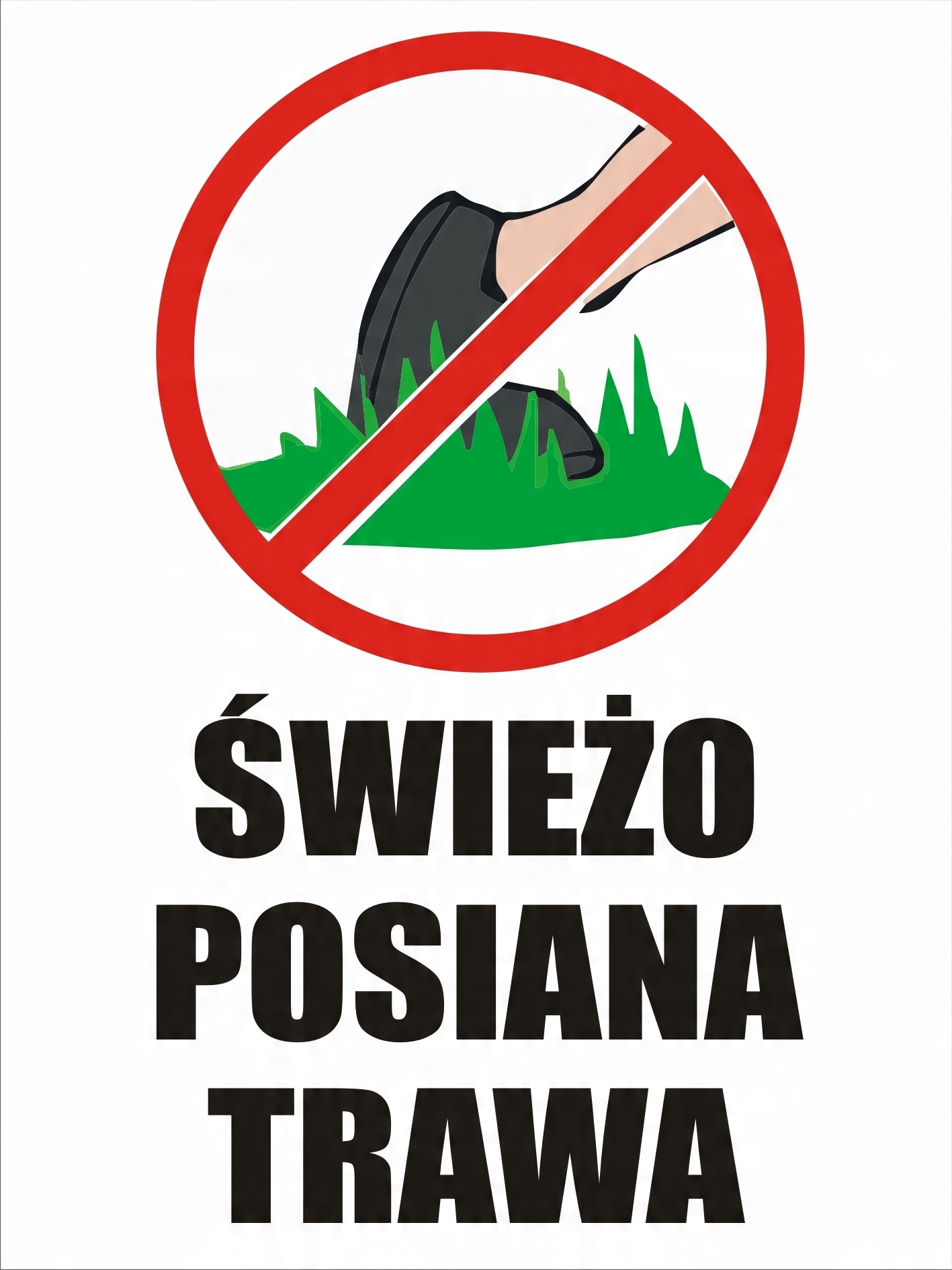 

Tabliczka Świeżo Posiana Trawa 40X30CM
