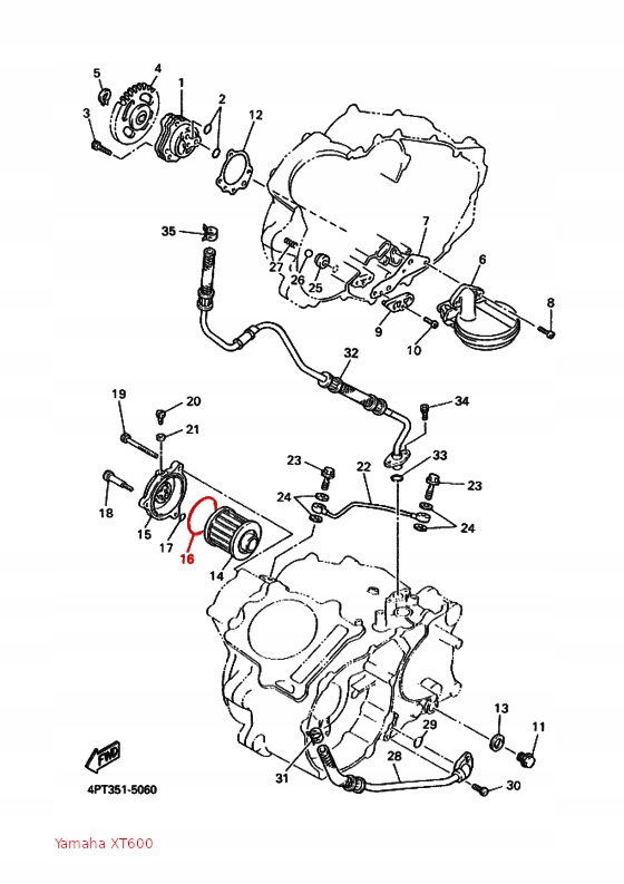 Oring pokrywy filtra oleju Yamaha 93210-64297-00 Producent R-Parts