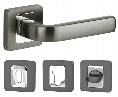 

Klamka Drzwiowa Entra Kolor Antracyt Komplet Rozet