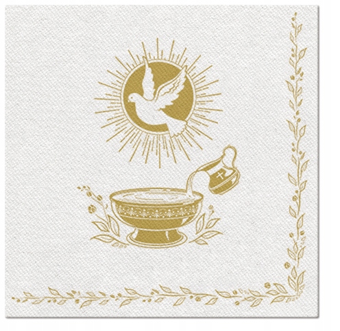 Serwetki FLIZELINOWE PAW na Chrzest ze wzorem 40x40 50 szt.