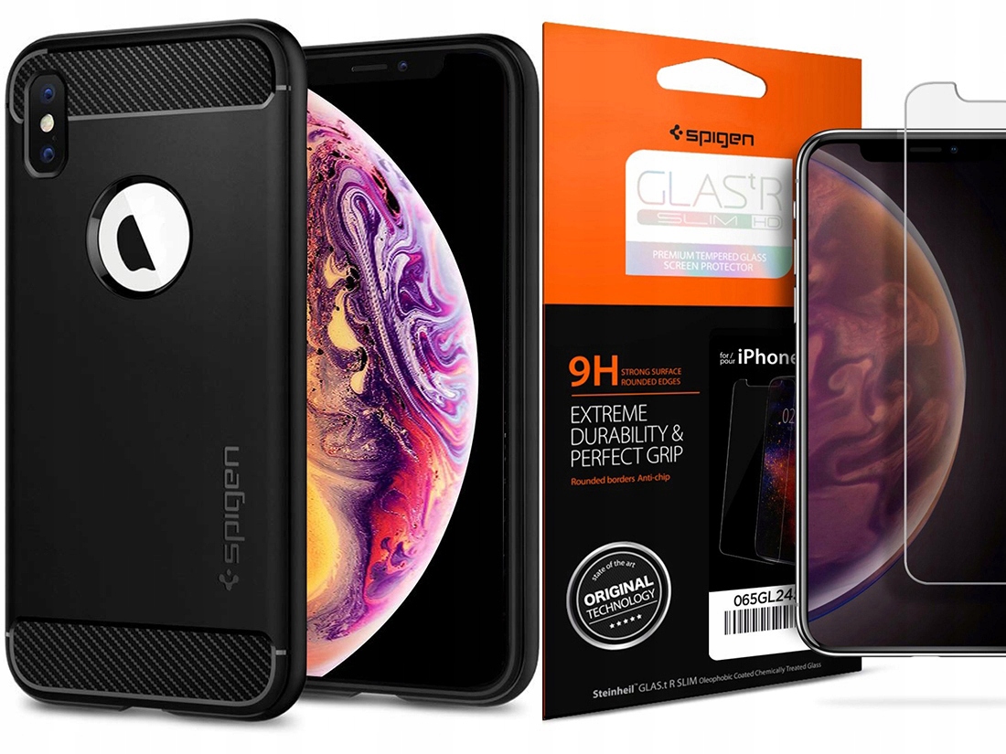 

Spigen Rugged Armor Etui - Iphone X/xs +szkło Sgp