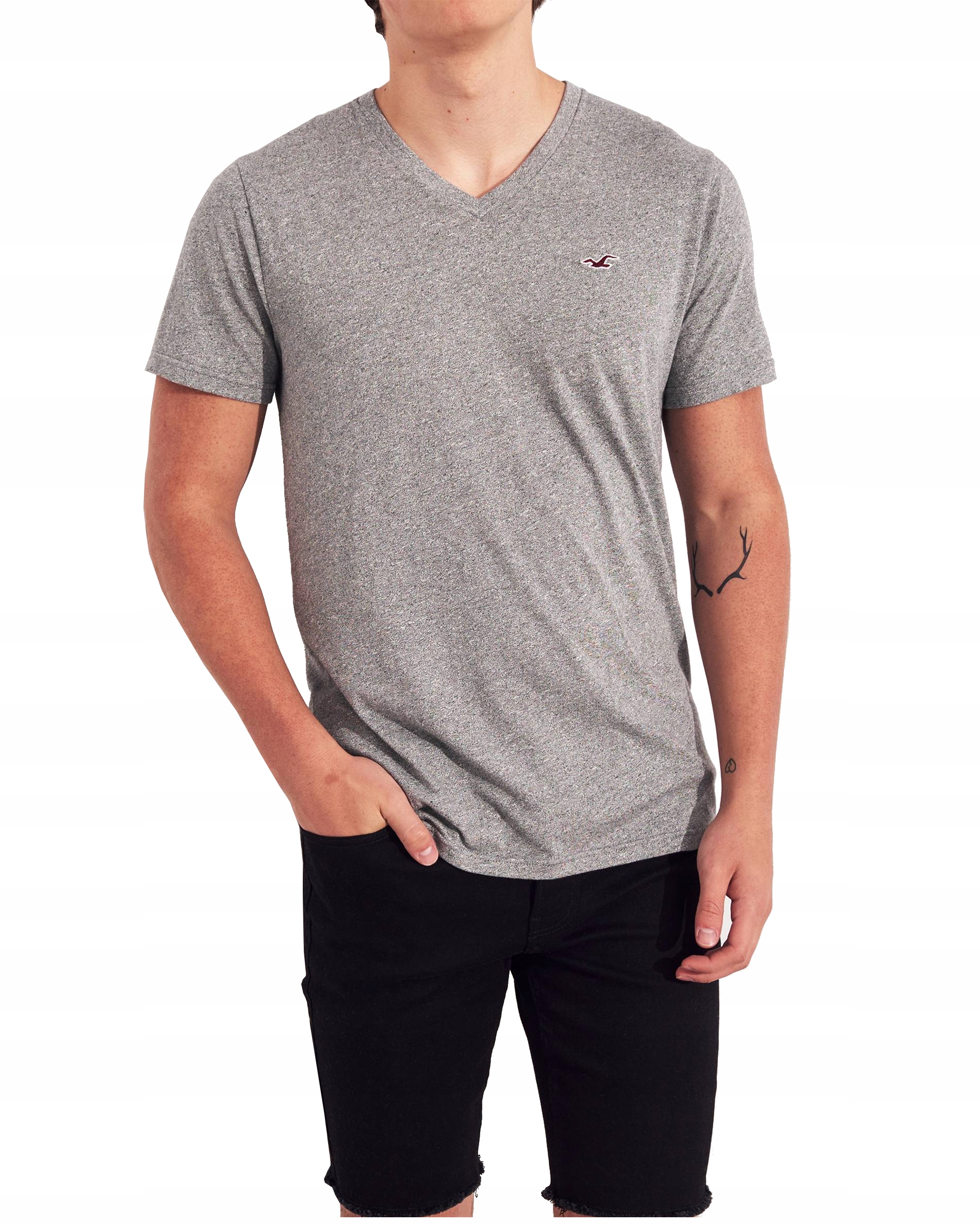 

Hollister Grey T-Shirt Classic V-Neck _ XXL