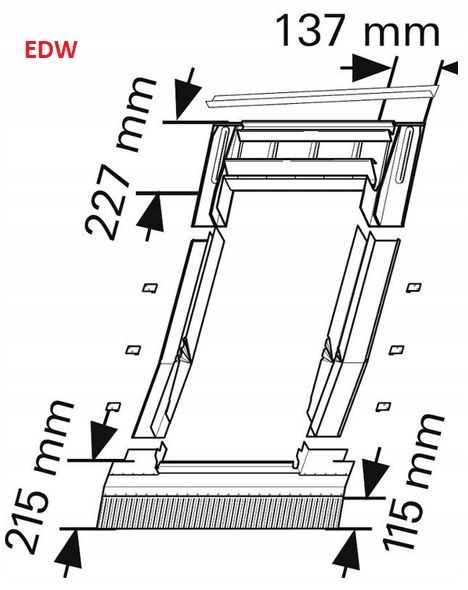 Kołnierz okna ROTO Q EDW 1x1 78/140* 7/14 AL S