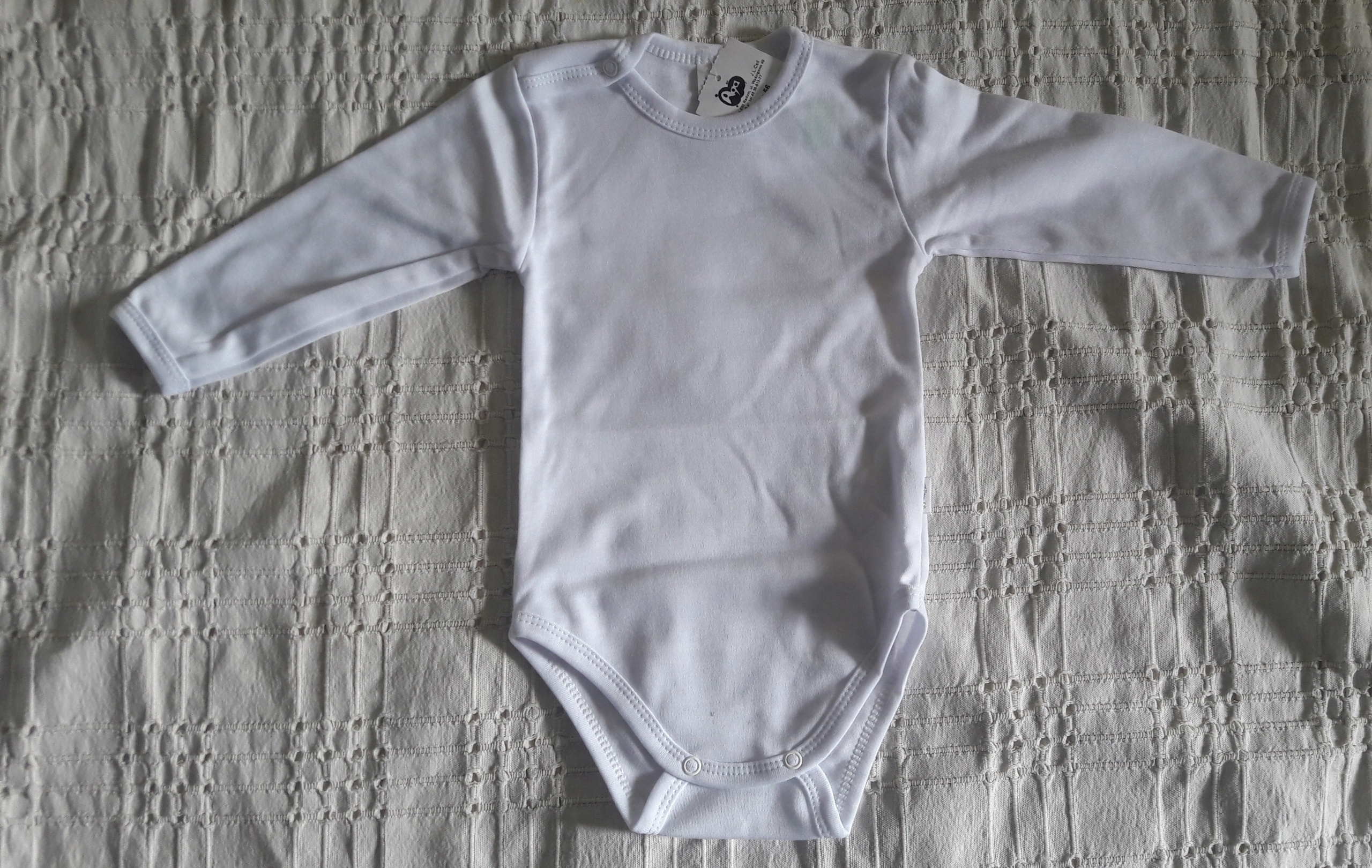 

nowe body 86 cm Aga 100% bawełna długi rękaw białe