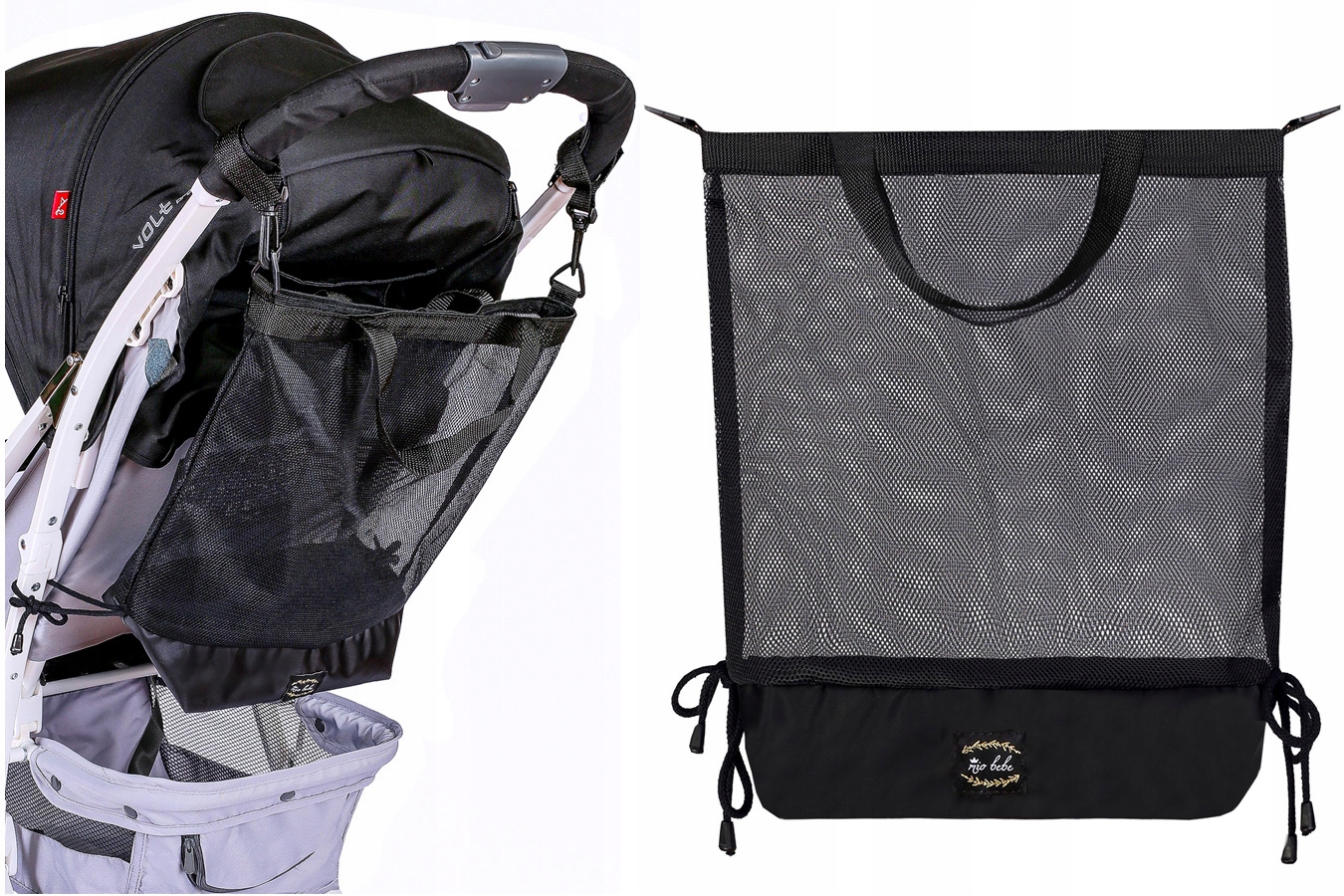 

Mio bebe Torba siatka do wózka Uniwersalna czarna