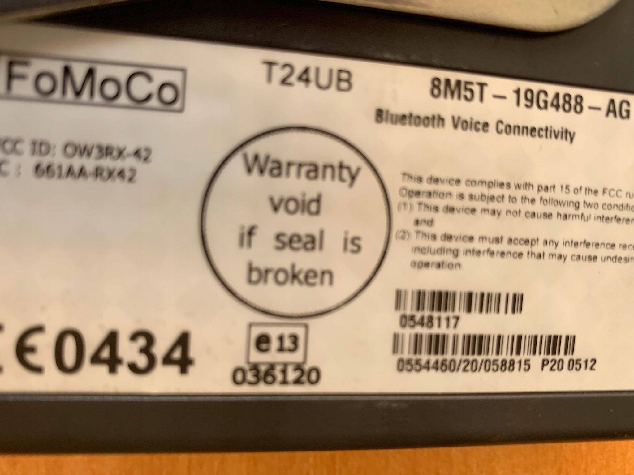 Moduł bluetooth Ford Focus mk2 8M5T-19G488-AG Typ samochodu Samochody osobowe