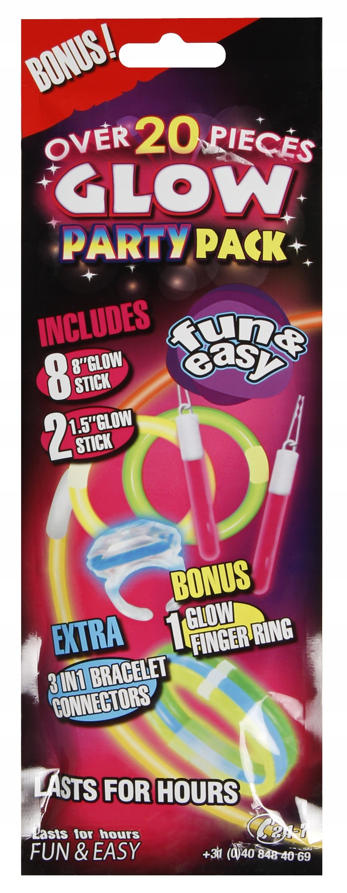 GLOW Biżuteria świecąca w ciemności impreza 20 szt