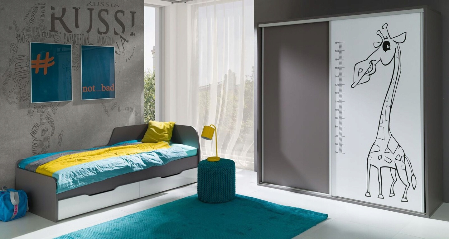 Biurko nowoczesne młodzieżowe 90cm szare proste Z5 Kolor frontów szary