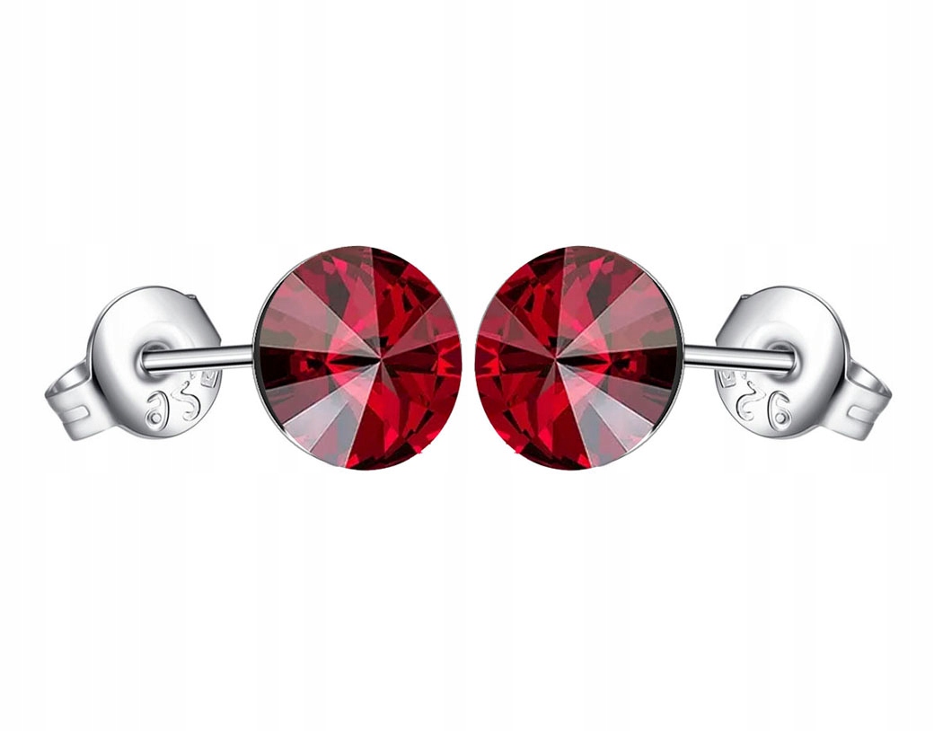 

Kolczyki Okrągły Kamień Cyrkonia Rubinowa 6mm 925
