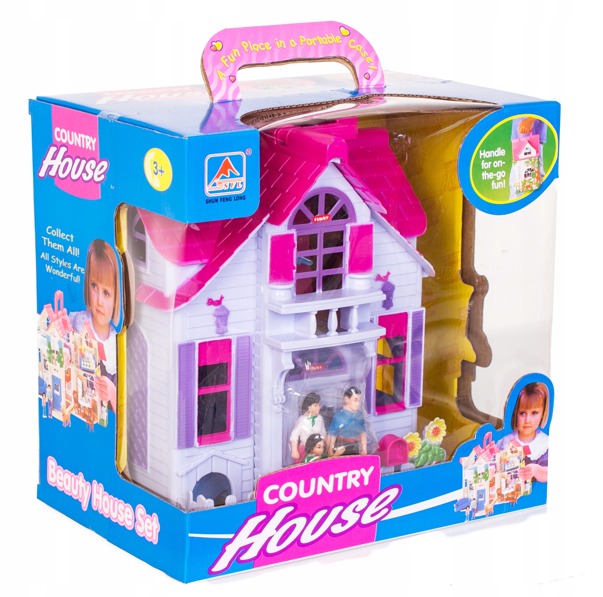 DUŻY ROZKŁADANY DOMEK DLA LALEK LALKI PIES + MEBLE Materiał plastik