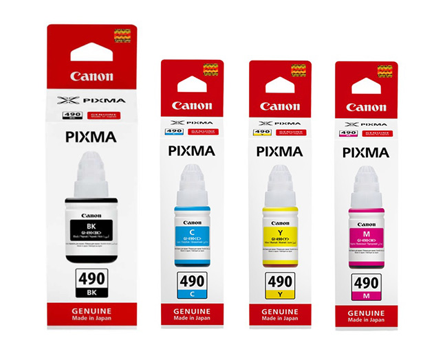 4x Canon GI-490 CMYK Орг. Pixma G1400 G2400 G3400