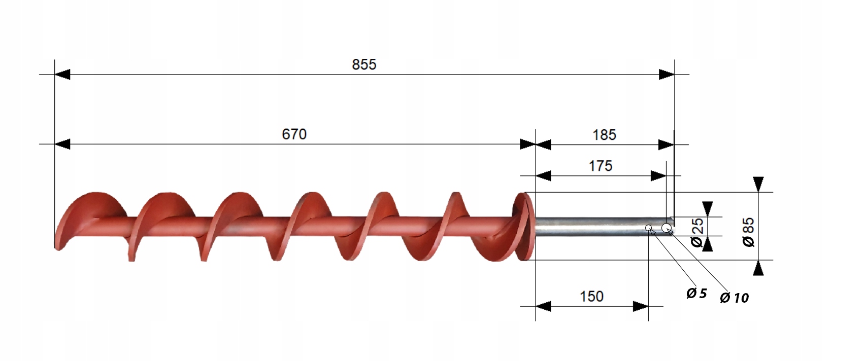 Żmijka Elektromet 15-25 kW ślimak podajnika kotła Kod producenta elektromet-855
