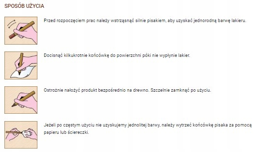 Pisak retuszerski z lakierem kryjący, DĄB CIEMNY Marka Borma Wachs